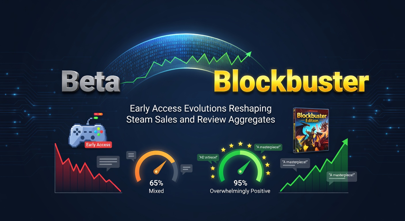 Line graph depicting the rise in Steam Early Access titles achieving top sales ranks over the past decade, with peaks during viral hits like Valheim
