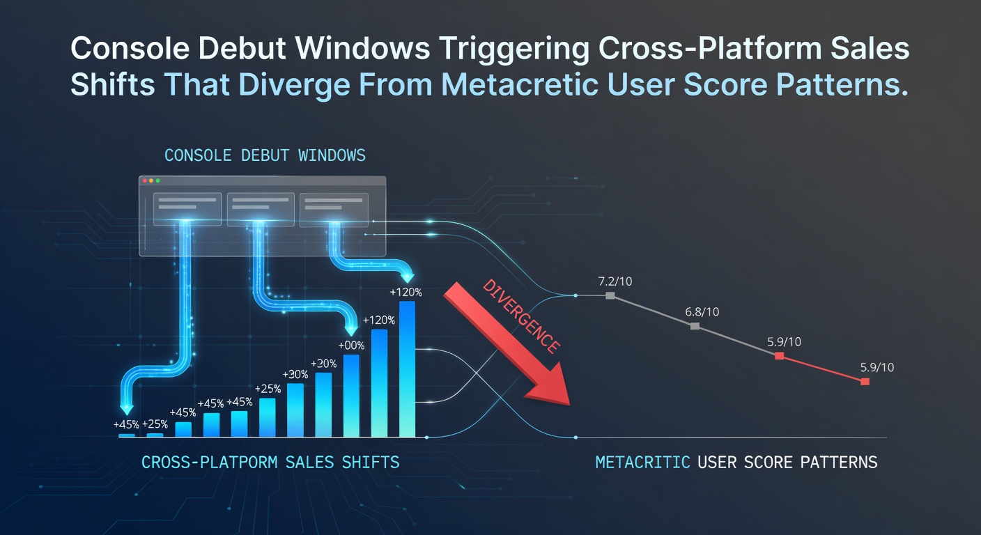 Cross-platform sales data charts showing console debut impacts on game performance metrics