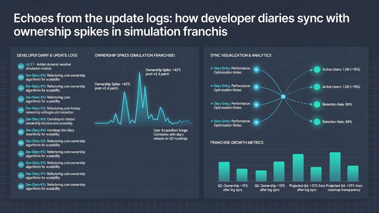 Ownership spike visualization following a developer diary release in a simulation game