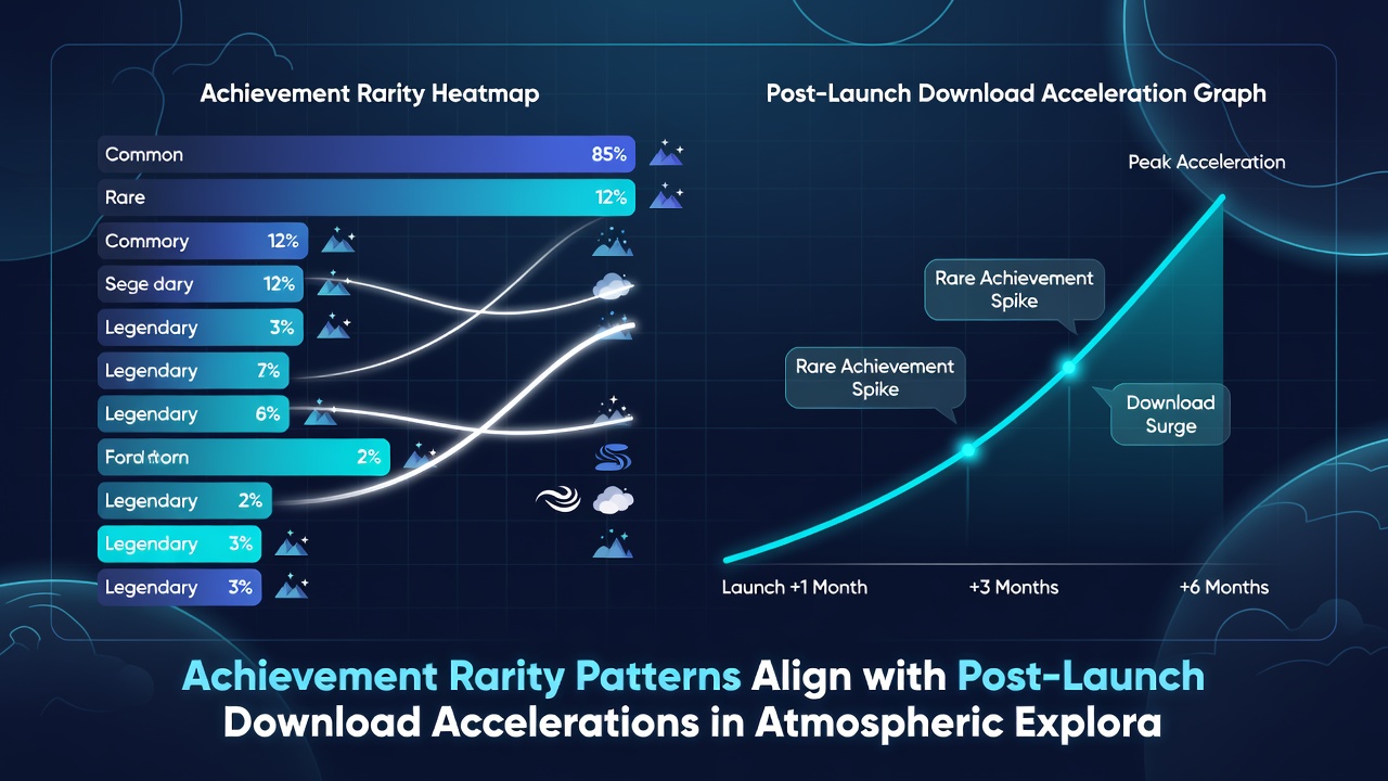 Cross-platform download acceleration curves matched against achievement rarity percentiles