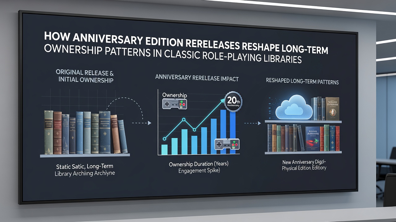 Chart displaying ownership duplication rates for classic RPG titles following anniversary edition releases on Steam and GOG from 2020-2026