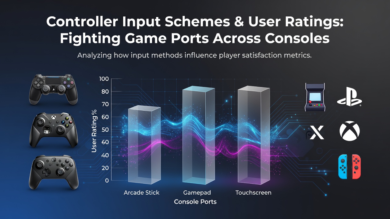 Comparison of controller layouts for fighting game ports on PlayStation, Xbox, and Nintendo Switch consoles showing button placements and D-pad designs
