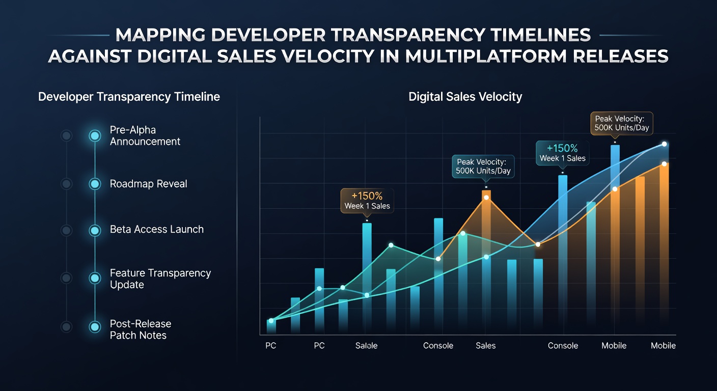 Developer transparency timelines charted against digital sales velocity for multiplatform game releases in 2026