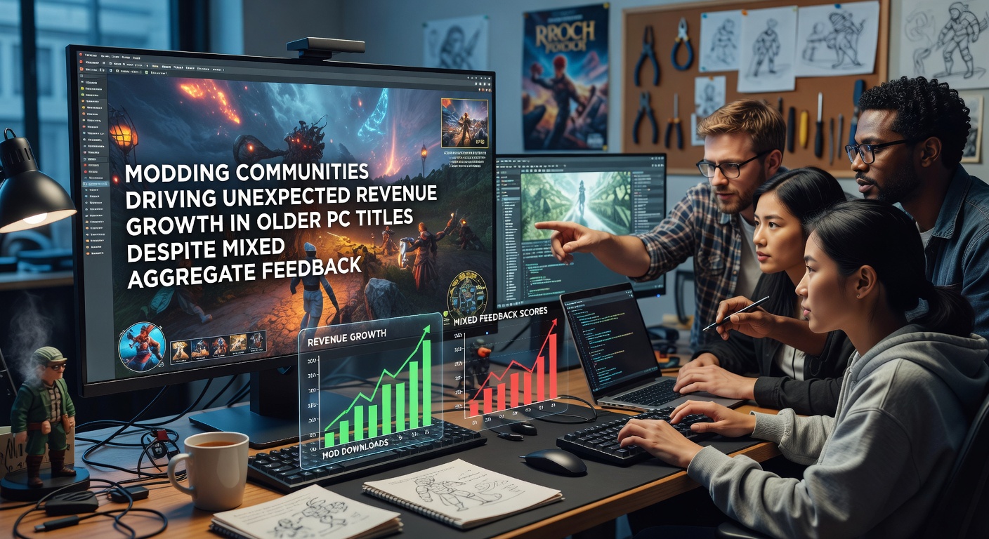 Modding communities collaborating on older PC game assets and code in a shared workspace