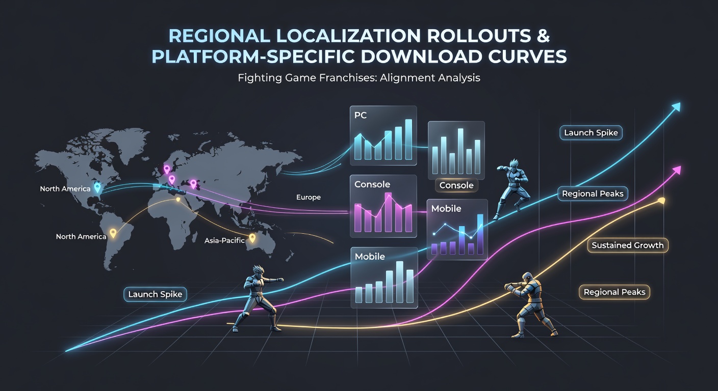 Chart showing regional download curves for fighting game releases across platforms